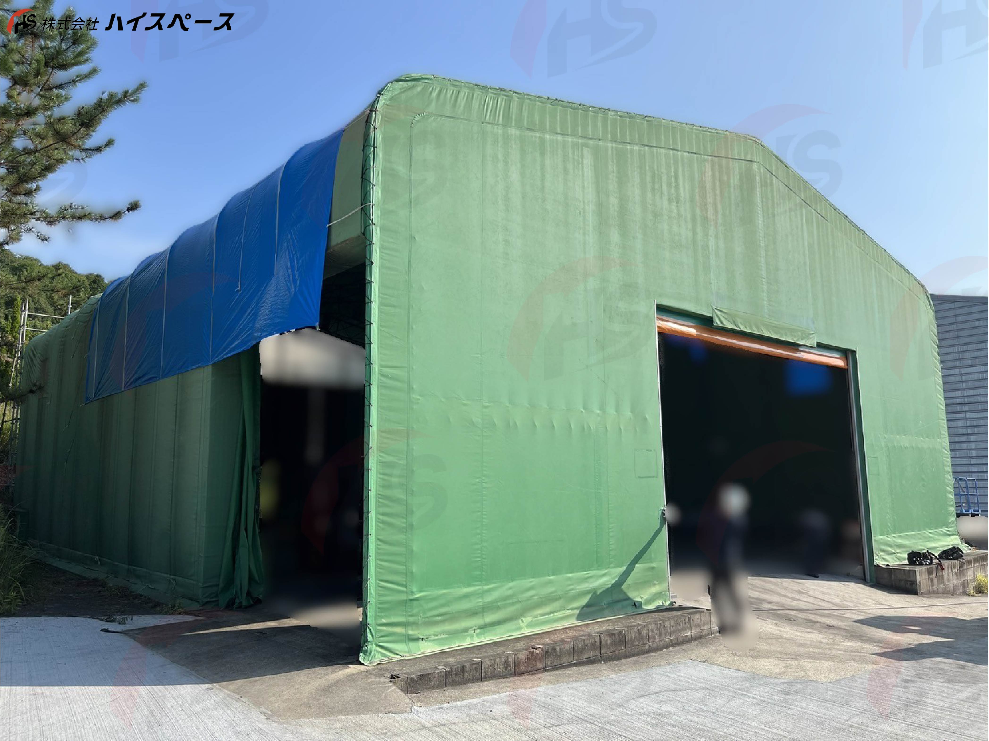 テント倉庫の施工事例の写真