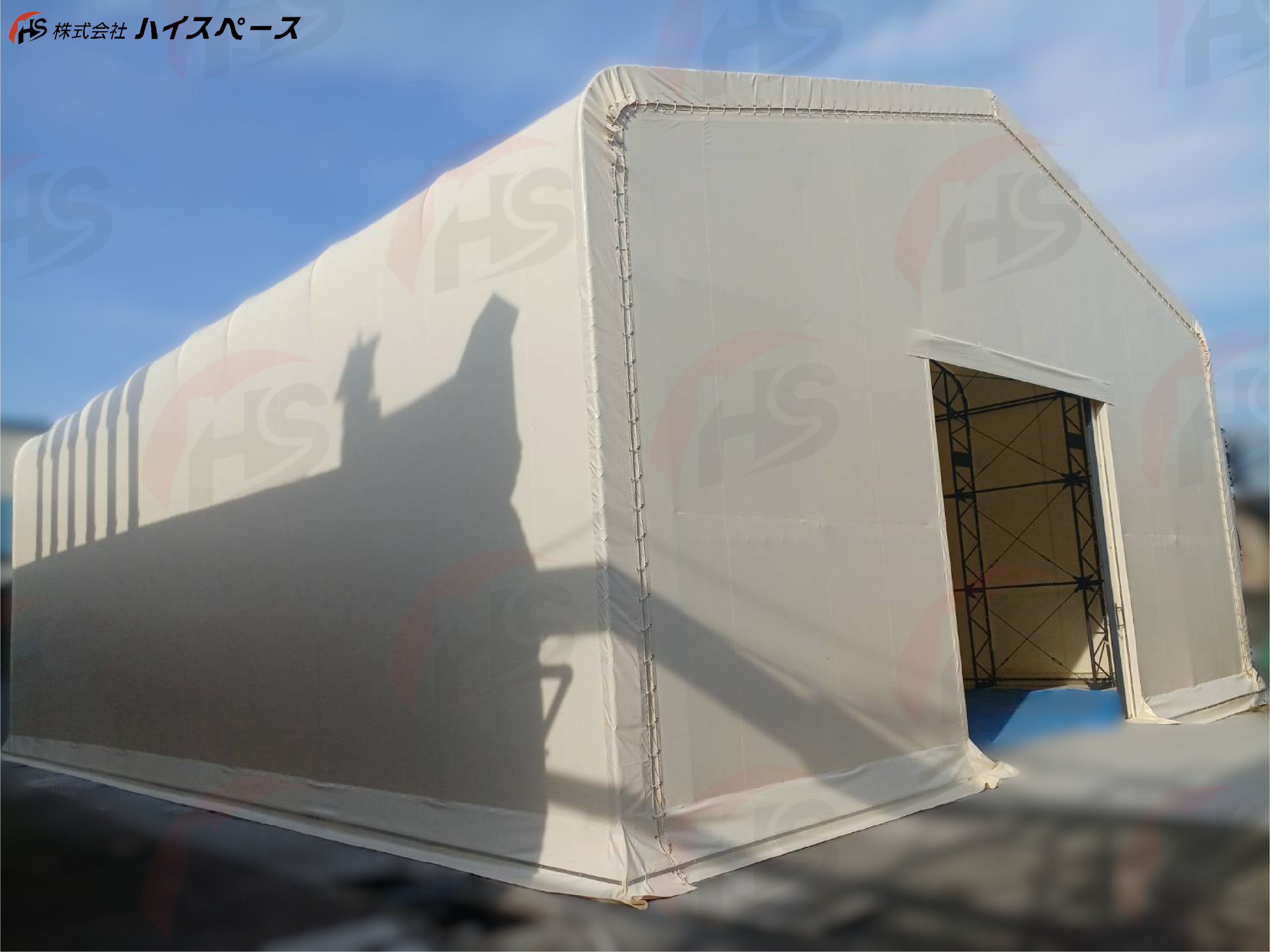 テント倉庫の施工事例の写真