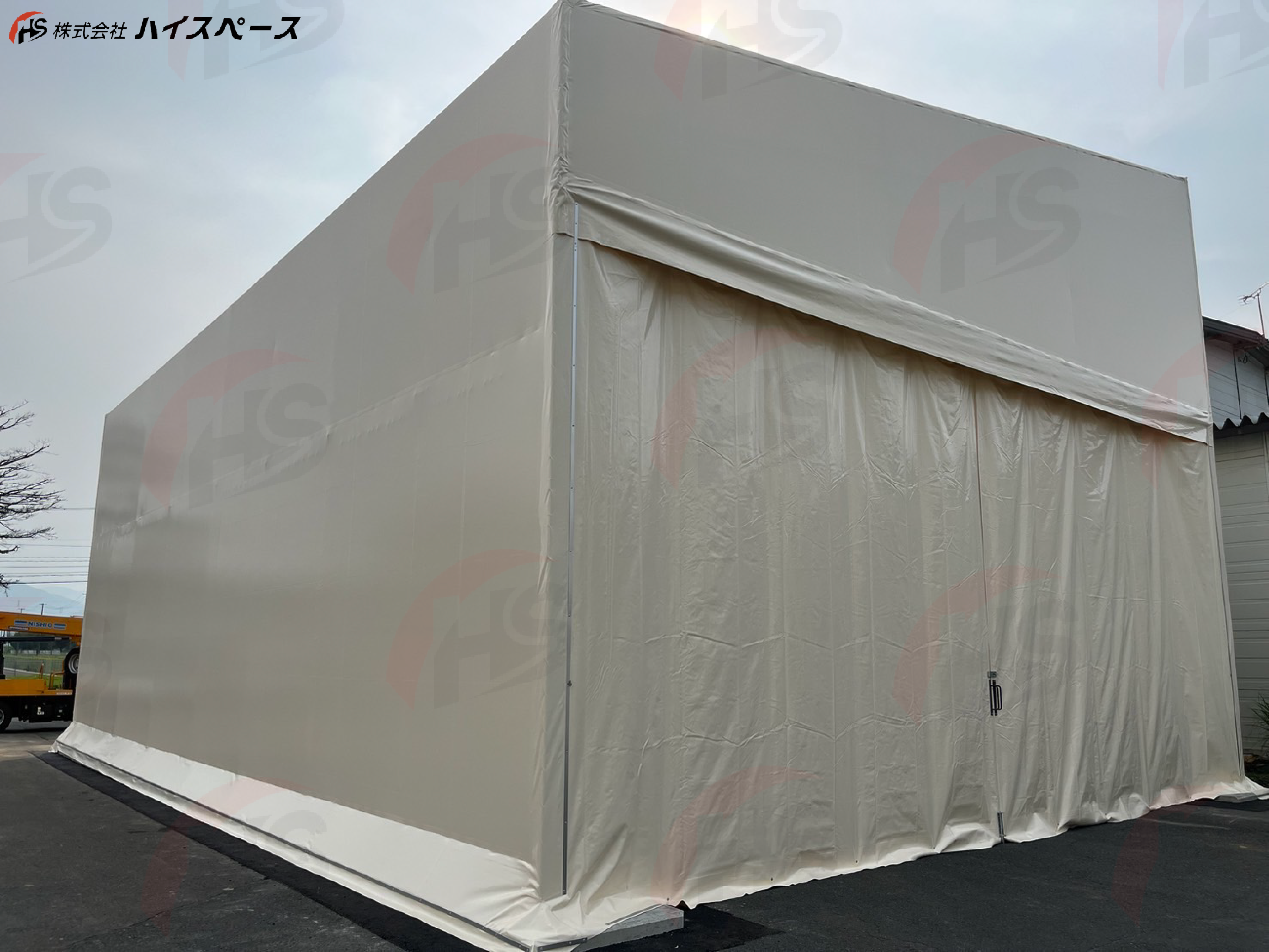 テント倉庫の施工事例の写真